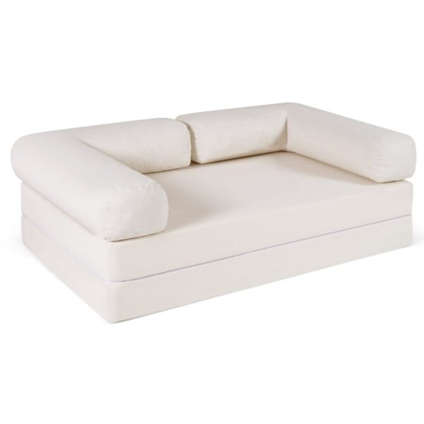 Sofa-lova dvivietė daugiafunkcinė lankstaus dizaino (Smėlio)