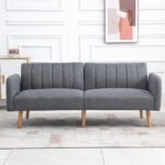 Sofa-lova dvivietė su reguliuojamais atlošais ir lino imitacijos apmušalais – Paveikslėlis 7