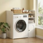 Spintelė virš skalbimo mašinos su atviromis lentynomis ir švelniu uždarymu – Paveikslėlis 2