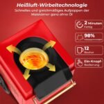 Spragėsių (Popkornų) kepimo aparatas retro stiliaus karšto oro technologija 1200W (Raudona)