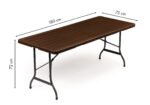 Sulankstomas banketinis stalas medžio rašto 180x75 cm – Paveikslėlis 9
