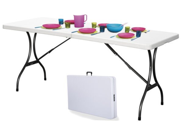 Sulankstomas banketinis stalas su HDPE stalviršiu 240x70 cm