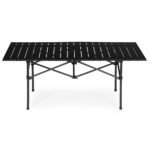 Sulankstomas lauko stalas su krepšiu, 120x55 cm, anglinio plieno – Paveikslėlis 4