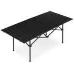 Sulankstomas lauko stalas su krepšiu, 120x55 cm, anglinio plieno – Paveikslėlis 5