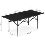 Sulankstomas lauko stalas su krepšiu, 120x55 cm, anglinio plieno – Paveikslėlis 10