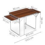Sulankstomas lauko staliukas 120x60 cm su dvejomis lentynomis – Paveikslėlis 9