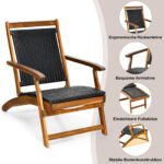 Sulankstomas sodo gultas su ergonomine atrama ir ištraukiama kojų atrama (Ruda) – Paveikslėlis 3
