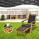 Sulankstomas sodo gultas su ergonomine atrama ir ištraukiama kojų atrama (Ruda) – Paveikslėlis 5