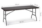 Sulankstomas stalas su ratano imitacija 180 cm
