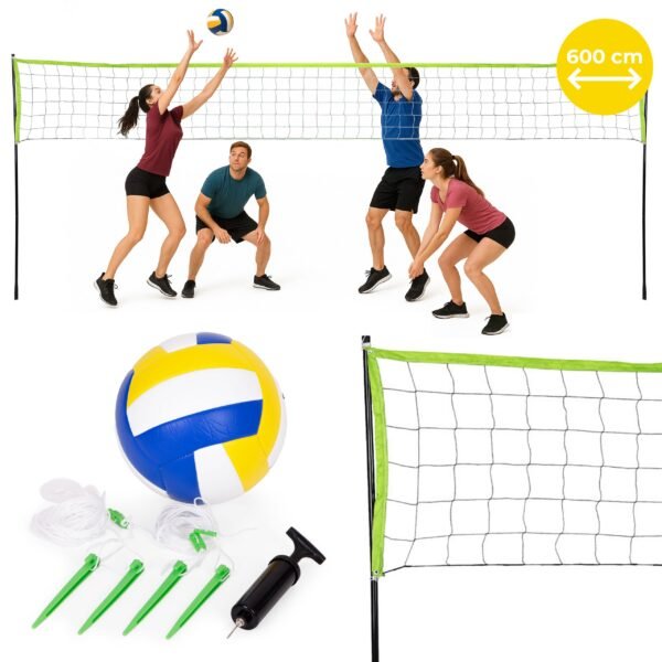 Sulankstomas tinklinio ir badmintono tinklo komplektas su stovu
