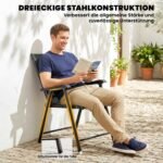 Sulankstomų lauko kėdžių komplektas su aukšta nugaros atrama ir porankiais
