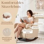 Supamasis krėslas su velvetiniu apmušalu, aukštu atlošu ir šoninėmis kišenėmis