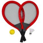 Teniso ir badmintono rakečių rinkinys vaikams su kamuoliuku ir plunksnine