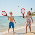 Teniso ir badmintono rakečių rinkinys vaikams su kamuoliuku ir plunksnine