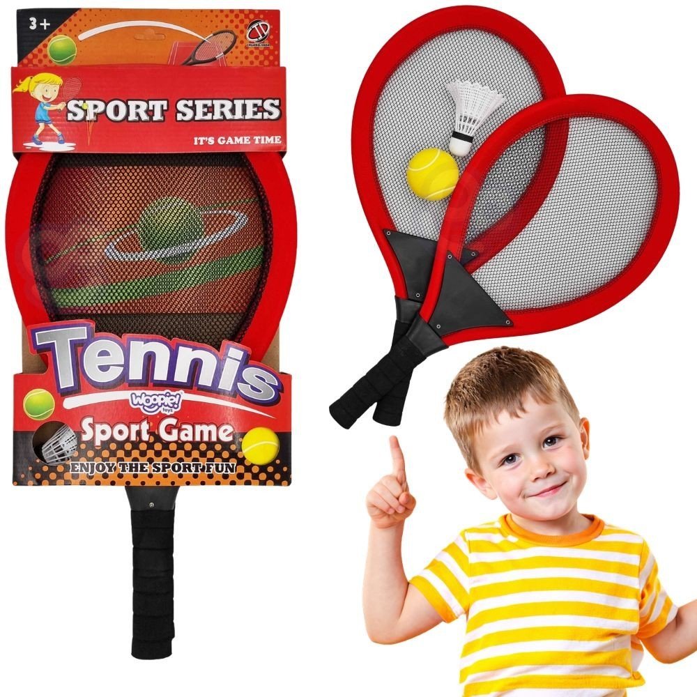 Teniso ir badmintono rakečių rinkinys vaikams su kamuoliuku ir plunksnine Teniso ir badmintono rakečių rinkinys vaikams su kamuoliuku ir plunksnine