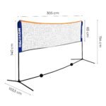 Tinklas 305x140 cm badmintono, tinklinio ir teniso, reguliuojamo aukščio – Paveikslėlis 10