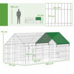 Triušių aptvaras su rakinamomis durelėmis ir stogeliu nuo saulės – Paveikslėlis 3