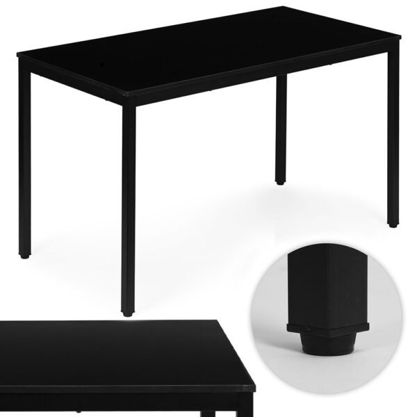 Universalus juodas stalas su MDF stalviršiu 120x60 cm