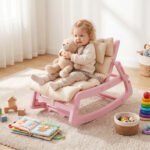 Vaikiška kėdutė-supynė su reguliuojamu atlošu (Rožinė)
