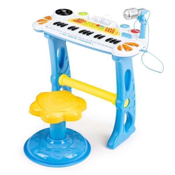 Vaikiškas elektroninis pianinas su mikrofonu ir MP3