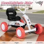 Vaikiškas kartingas su reguliuojama sėdyne ir pedalais varomas (Balta) – Paveikslėlis 3