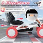Vaikiškas kartingas su reguliuojama sėdyne ir pedalais varomas (Balta) – Paveikslėlis 4