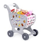 Vaikiškas pirkinių vežimėlis su 18 maisto produktų imitacijų