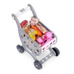 Vaikiškas pirkinių vežimėlis su 18 maisto produktų imitacijų