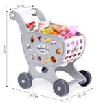Vaikiškas pirkinių vežimėlis su 18 maisto produktų imitacijų