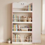 Vaikų knygų lentyna, sieninė, su 4 lentynomis, Montessori stiliaus