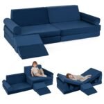 Vaikų modulinė minkšta 10 dalių žaidimų sofa (Mėlyna)