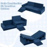 Vaikų modulinė minkšta 10 dalių žaidimų sofa (Mėlyna)