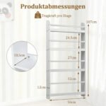 Vaikų sieninė erdvę taupanti knygų lentyna su 4 skyriais (Balta) – Paveikslėlis 2