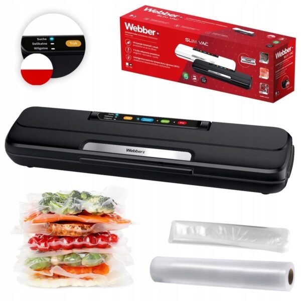 Vakuuminis maisto pakavimo aparatas su 110 W galia ir maišeliais