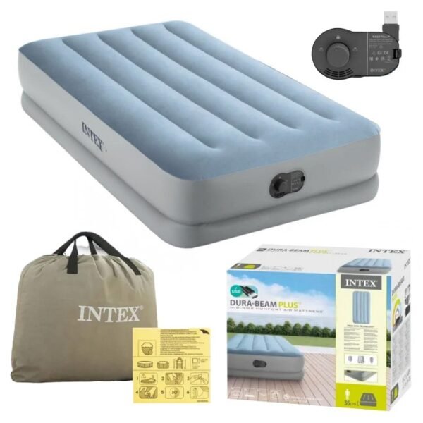 Vienvietis pripučiamas čiužinys 191x99x36 cm su integruota USB pompa