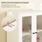 Virtuvės spintelė su melamino paviršiumi, stalčiais ir stiklinėmis durelėmis – Paveikslėlis 6