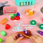 Žaislinis virėjo rinkinys su 108 detalėmis ir maisto produktais