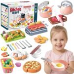 Žaislinis virėjo rinkinys su 108 detalėmis ir maisto produktais