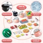 Žaislinis virėjo rinkinys su 108 detalėmis ir maisto produktais
