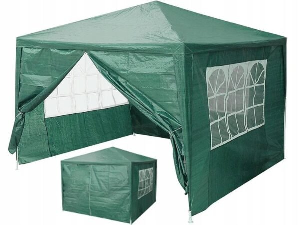 Žalias sodo paviljonas 3x3 m su nuimamomis sienelėmis