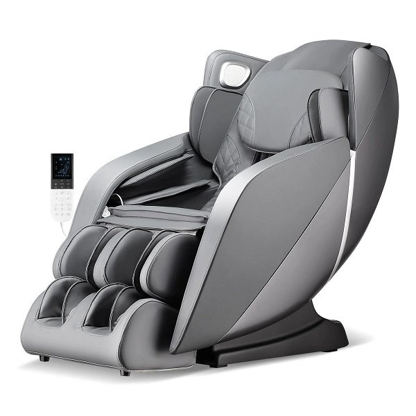 Elektrinis masažinis krėslas su Shiatsu ir šildymo funkcijomis (Pilka)