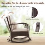 3 dalių lauko baldų komplektas su sūpuojamais krėslais ir stiklo staliuku (Ruda) – Paveikslėlis 5