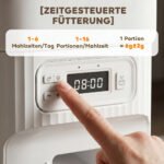 Automatinė gyvūnų šėrykla su laikmačiu, porcijų dozavimu ir 2 nerūdijančio plieno dubenėliais – Paveikslėlis 5