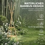 Bambukinė drabužių kabykla su 9 kabliukais ir 2 lentynomis – Paveikslėlis 7