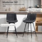 Baro kėdė su atlošu, 68 cm aukščio sėdyne, pasukama, PU oda (2 vnt.) – Paveikslėlis 4