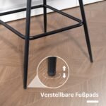 Baro kėdė su atlošu, 68 cm aukščio sėdyne, pasukama, PU oda (2 vnt.) – Paveikslėlis 8