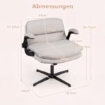 Biuro kėdė ergonomiška su reguliuojamu aukščiu ir atlenkiamais porankiais (Smėlio) – Paveikslėlis 2