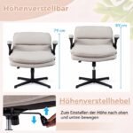 Biuro kėdė ergonomiška su reguliuojamu aukščiu ir atlenkiamais porankiais (Smėlio) – Paveikslėlis 3