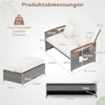 Dvivietis ratano sodo gultas su reguliuojamu atlošu (Balta) – Paveikslėlis 2