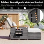 Dvivietis ratano sodo gultas su reguliuojamu atlošu (Balta) – Paveikslėlis 4
